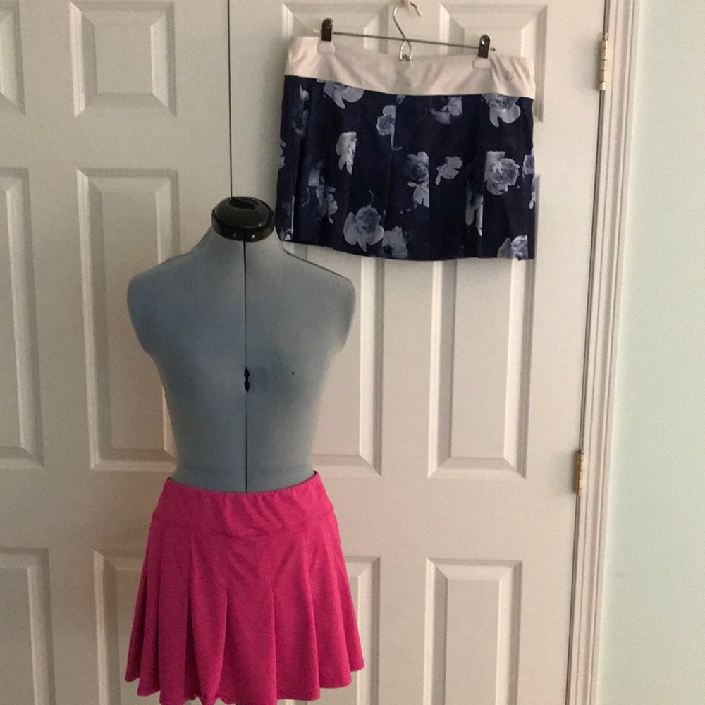 Pair Golf Athletic Pleated Skorts Set Blue Floral Pink EleVen Venus Williams XXL